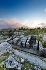 Ruins of the artillery emplacements at Forte Campomolon. Arsiero, Vicenza province, Veneto, Italy, Europe.