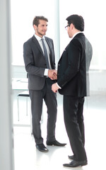 close up. business partners handshake in the office