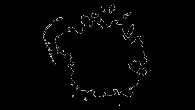 Pohnpei Island state map of Micronesia outline animation