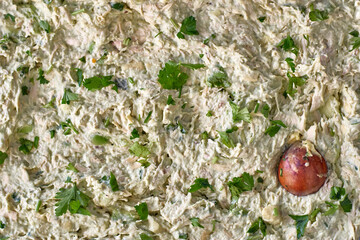 Chicken with cilantro, avocado, and mayonnaise