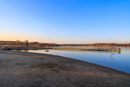sunset over the lake