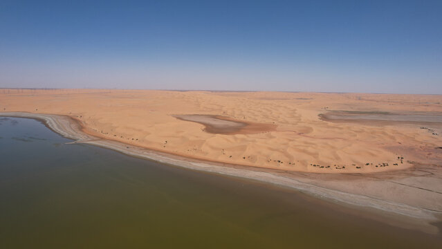 Saudi Arabia's Desert And The Water In Front Of It