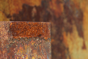 rusty metal background with frame