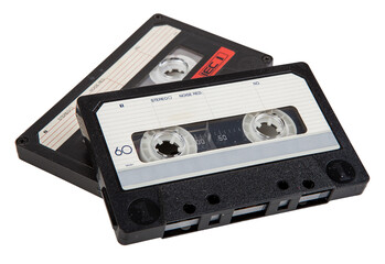 Audio cassette isolated on the white background