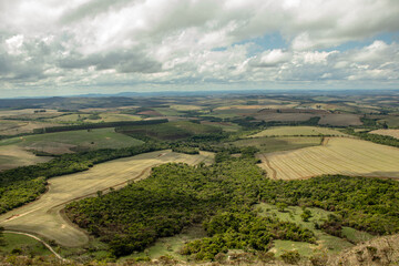 panoramic view of the mountain range in the city of Carrancas, State of Minas Gerais, Brazil