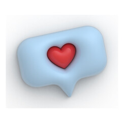 Speech bubble with heart symbol. Social media notifications icon - 
