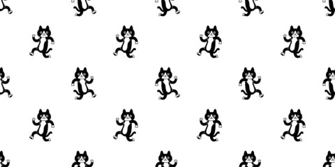 cat seamless pattern kitten calico running vector neko breed character cartoon pet tile background repeat wallpaper kitten animal doodle illustration