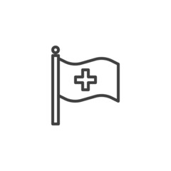 Emergency medical flag line icon