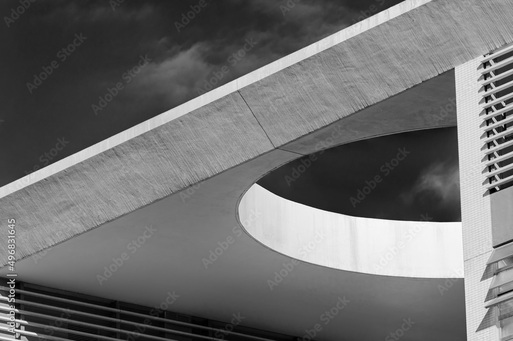 Poster exterior of modern architecture. building abstract background