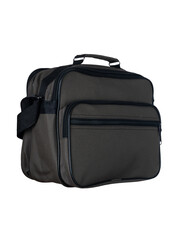 gray fabric bag on a white background