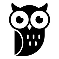 Owl Flat Icon Isolated On White Background