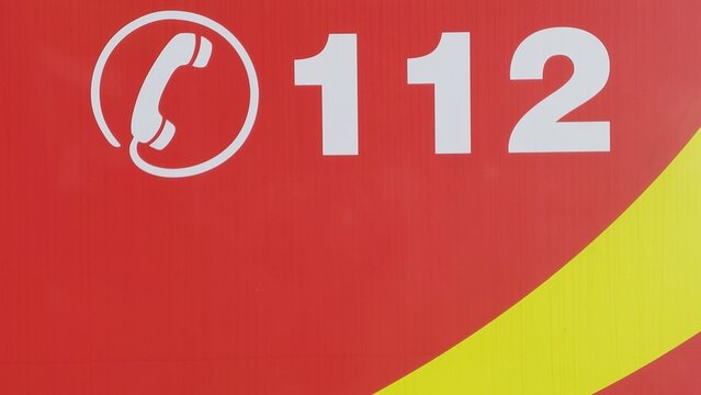 Notruf-Symbol mit Telefonhörer 112 