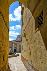 Vertical shot of a street in Torrecuso, an old town in the province of Benevento, Italy