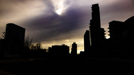 Fototapeta na wymiar silhouette of the city, Milan, Italy