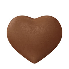3D Chocolate Heart isolated