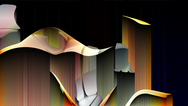 Dynamic animation in holographic colour with pixel sorting effect, abstract futuristic animated wallpaper.