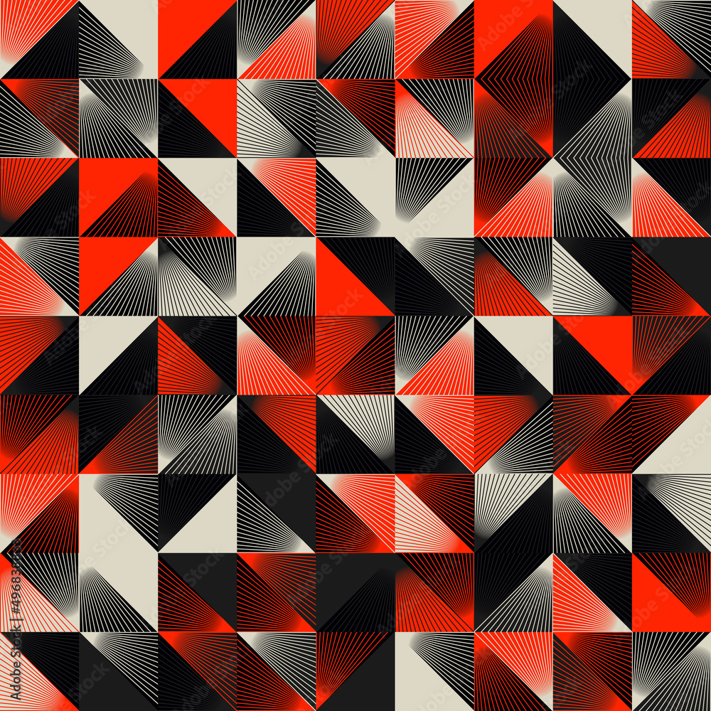 Aufkleber line art vector graphic pattern made with abstract linear geometric shapes