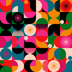 Boho Style Inspired Vector Graphic Pattern Artwork Made With Abstract Decorative Shapes