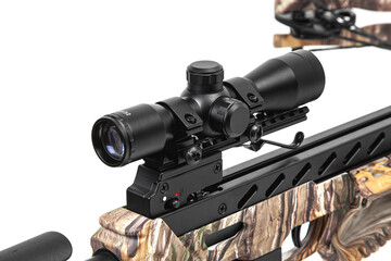 Obraz premium Modern crossbow isolate on a white back. Quiet weapon for hunting and sports.