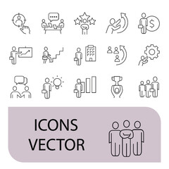Business People icons set . Business People pack symbol vector elements for infographic web