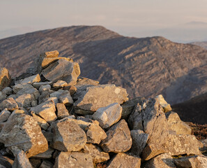 Snowdonia rocks with mountain background