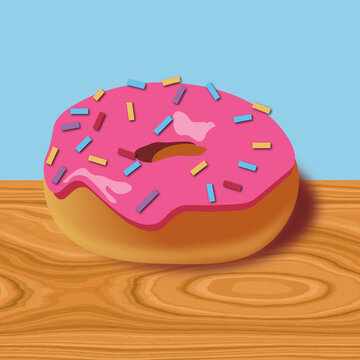 cartoon doughnut image with high resolution