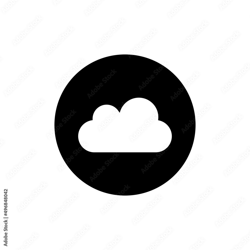 Canvas Prints cloud icon in black round