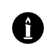 Candle icon in black round