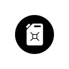 Jerry can icon in black round