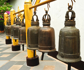A golden bell in a temple in Thailand