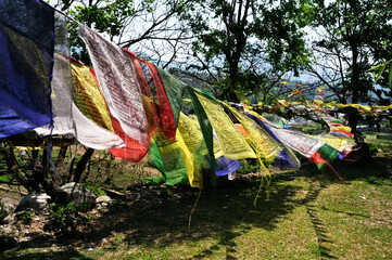  Buddhist Tibetan prayer flag, colorful flag with five different colors and meanings.