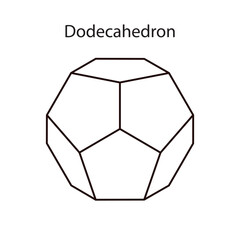 Illustration of a black dodecahedron on a white background with a gradient for game, icon, packaging design or logo. Platonic solid.
