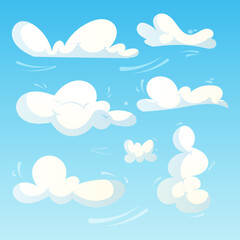 The clouds. Sky. Vector illustration. Cartoon light style.Graphic elements.