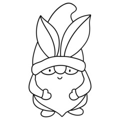 Cute spring Gnome outline Vector SVG illustration for template, web, wedsite, application, presentation, Graphics design, branding, etc.