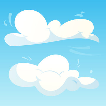 The clouds. Sky. Vector illustration. Cartoon light style.Graphic elements.