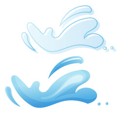 Water. Vector illustration. Spray, wave.