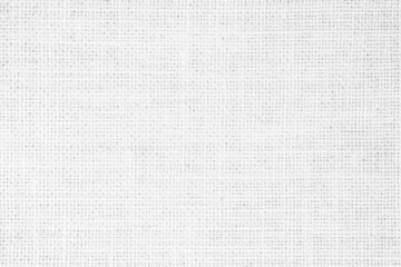 White fabric jute hessian sackcloth canvas woven gauze texture pattern. Natural linen, cotton cloth ackground empty for decoration.