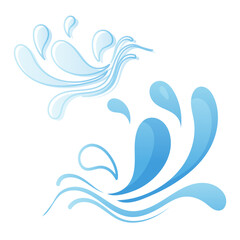 Water. Vector illustration. Spray, wave.