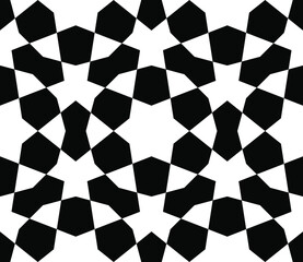 Seamless geometric ornament based on traditional islamic art. Black and white.
