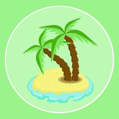 tropical island with palm trees