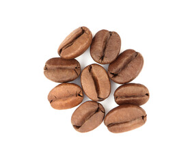 pile of coffee beans. isolated white background	