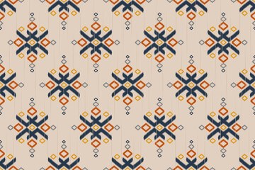 Geometric ethnic oriental ikat seamless pattern traditional. Fabric Indian style. Design for background, wallpaper, vector illustration, fabric, clothing, carpet, textile, batik, embroidery.