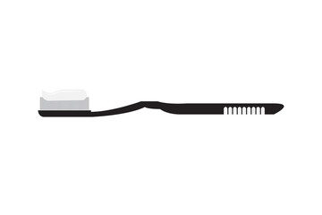 Toothbrush with toothpaste on the brush head, Toothbrush icon isolated on white background