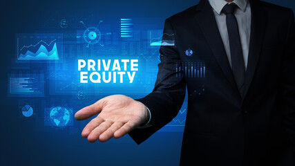 Hand of Businessman holding motivational message