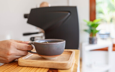 Cup of coffee in coffee shop