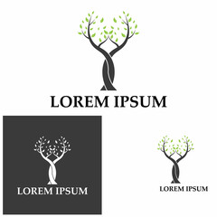 Obraz premium nature tree and antler logo concept design template