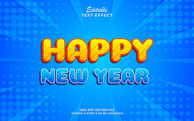 Happy new year editable text effects style