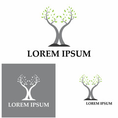 Obraz premium nature tree and antler logo concept design template