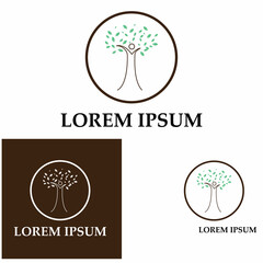 Creative Human Tree Concept Logo Design Template