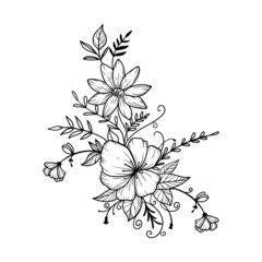 illustration abstract nature leaves flower pattern